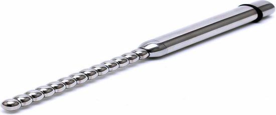 Rimba - Vibrerende geribbelde Dilator/sound/plasbuis plug RVS