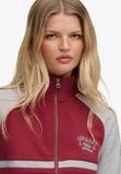Superdry Cult Zip-Through Tracktop Relaxed Fit Dames Hoodie Bordeaux Red/Glacier Grey Marl Maat 6