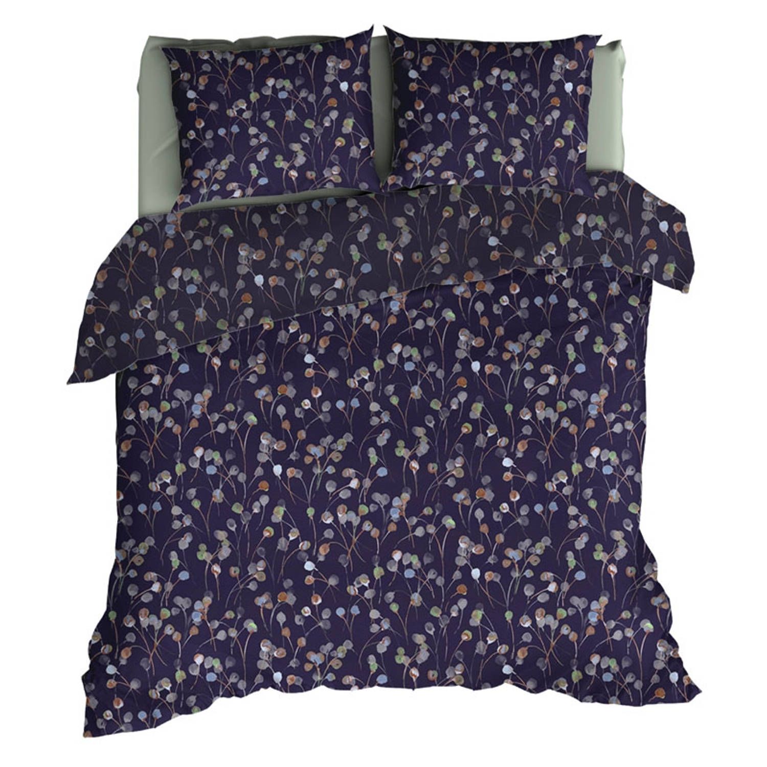 Romanette Muriel Dekbedovertrek - Eenpersoons - Blauwgrijs - 140x200/220 cm - 8716057142649