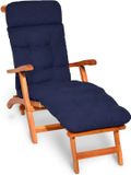 Beautissu Deckchair Kussen 200x50x8 cm - Ligstoelkussen Donker Blauw