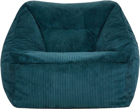 icon - Natalia XL Zitzak Fauteuil - Ribfluweel - Blauwgroen