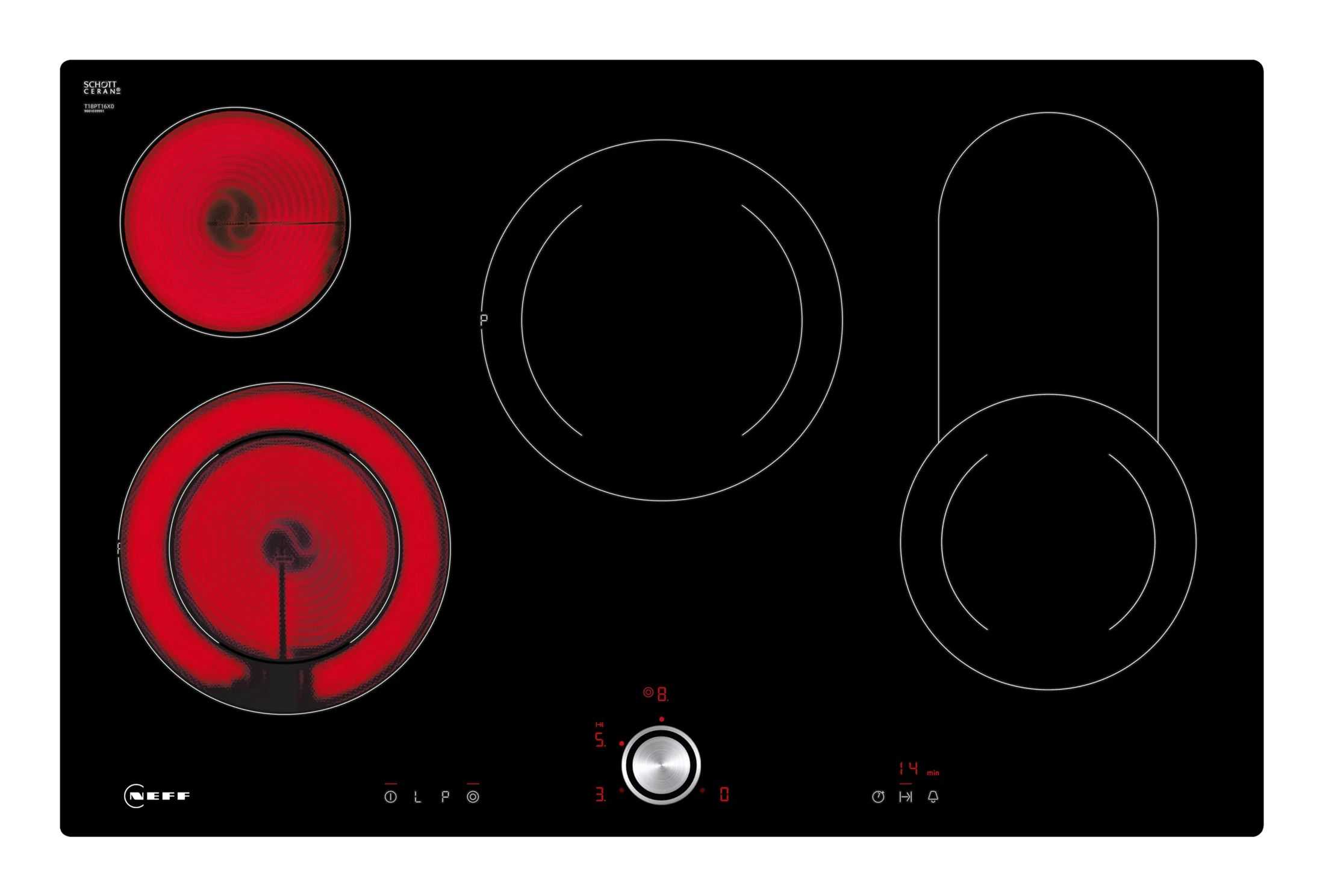 Neff T18PT16X0 - 80 cm Ceramic Hob - Black - Built-in