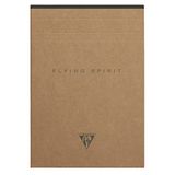Clairefontaine 103636C - Een Kraft Notitieblok Gelijmd aan de Bovenkant Flying Spirit - 140 Afscheurbare Gelinieerde Pag. Ivoorpapier 90g - 14,8x21 cm - Bruine Kraft Omslag - Willekeurige Illustratie