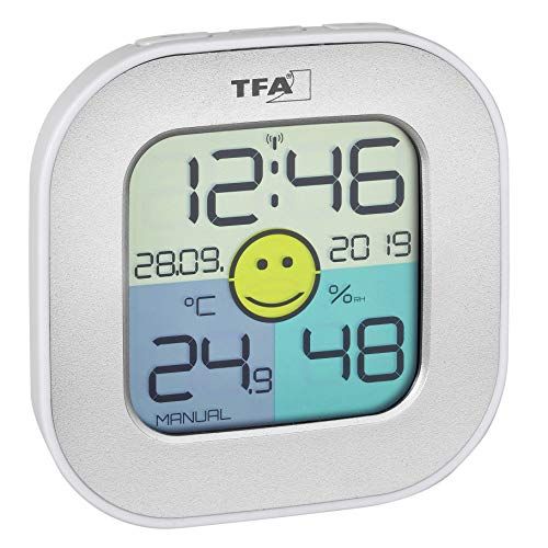 TFA Thermometer zilver - Digitale hygrometer met radioklok - 4009816034274