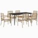 vidaXL 7-delige Tuinset met kussens poly rattan beige