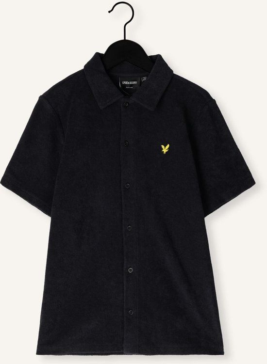Lyle & Scott Ss Towelling Shirt Polo shirt Jongens Zwart Maat 170/176
