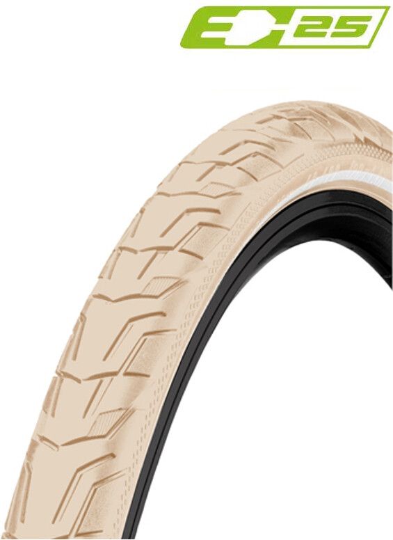 Continental RIDE City Clincher Tyre - 26x1.75" - E-25 - Reflex - Beige