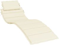 vidaXL Ligbedkussen 186x58x4 cm Oxford stof crèmekleurig