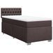 vidaXL Boxspringbed met matras, donkerbruin, 90x200 cm, gestoffeerd