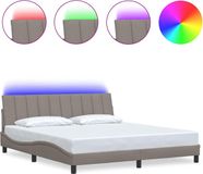 vidaXL Bedframe - zonder matras - "Hanko" - stof - taupe - 180x200 cm