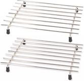 Excellent Houseware Pannenonderzetter - 2x - roestvrij staal - 24 x 19 cm - met antislip voetjes