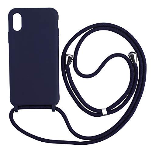 Ququcheng Compatibel voor Samsung Galaxy S9 Plus Case, Siliconen Stijlvolle Cord Strap touw Shell TPU Shockproof Bumper Telefoon Case Lanyard Cover voor Samsung Galaxy S9 Plus - Blauw