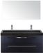 BES LED Seville Badmeubelset 120 cm - 2 Laden Black Oak - Wastafel Lucca Enkel met Spiegel
