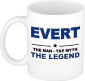 Bellatio Decorations naam cadeau mok - Evert - man myth legend - koffiemok - 300 ml - collega - vaderdag