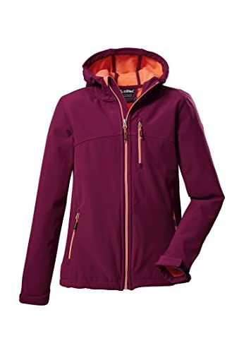 killtec Girl's Softshell Jacket with Hood - Dark Plum - Size 176