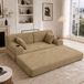 STILVORA Canapé-lit 168 x 80 x 81 cm - 2 places avec dossier haut et fonction lit - Cordon kaki