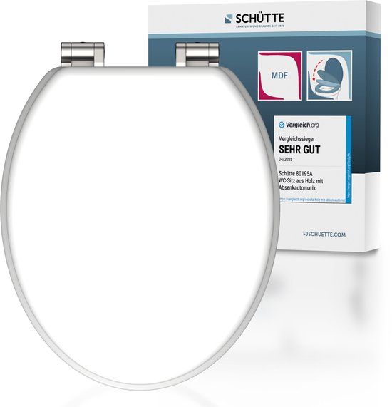 Schütte SPIRIT WHITE WC-Bril - MDF - Soft Close - Verchroomde Scharnieren - Wit