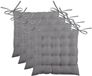 Stof Textile stoelkussen BEA - 4x - donkergrijs - 40 x 40 x 4 cm