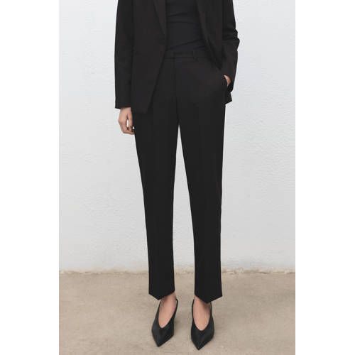Mango Zwarte straight regular waist pantalon