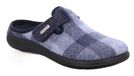 Rohde Femmes Pantoufle en feutre souple avec motif à carreaux et lanières Bari 6557, Taille:38 EU, Couleur:Bleu