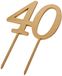 Mopec W140 Taart Topper 40 in Goud, 12 x 17 cm, Hout, Meerkleurig, One Size