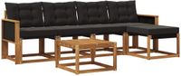 vidaXL Acacia Hout Loungeset Naturel en Zwart
