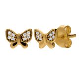 Lucardi Kinder Zilveren goldplatd oorring kinderen vlinder zirk