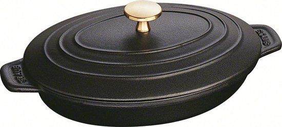 Staub Warm bord - ovaal - 23 x 17 cm - zwart - 1 l
