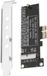 Allecto - Carte adaptateur PCI-E 1X vers 12+16 broches - Carte de conversion SSD - Noir/Argent - Convient pour Mac Pro Air 2013-2017 - Avec déflecteur métallique