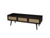 Meuble TV en bois 3 tiroirs cannage noir