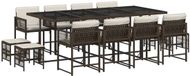 vidaXL 13-delige Tuinset met kussens poly rattan bruin