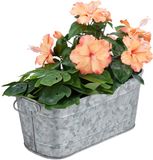 Merkloos Relaxdays Plantenbak Metaal Zilver 16x38x19 cm