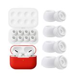 NK 4 paar reservepads voor Airpods Pro en Airpods Pro 2, siliconen pads met geluidsreductie, box en draagbare opbergdoos, (XS, S, M, L) - wit