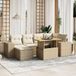 Maison Exclusive - Ensemble de meubles de jardin 7 pièces avec canapé et coussins, beige, en polyrotin