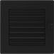 kratki Ventilatierooster voor open haard, 17 cm x 17 cm, zwart, met jaloezieën