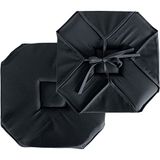 Enjoy Home - Stoelkussen met klep – polyester – kleur donkergrijs – afmetingen: 40 x 40 cm – vierkant en omkeerbaar – bevestiging met lussen – ideaal voor een comfortabele pasvorm – collectie Garden