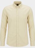 Hugo Boss BOSS Black Overhemd heren Beige Linnen Lange mouw Slim Fit Casual