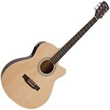 Gear4music Single Cutaway Elektro-akoestische Gitaar, Naturel