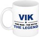 Bellatio Decorations Naam cadeau Vik - The man, The myth the legend koffie mok / beker 300 ml - naam/namen mokken - Cadeau voor o.a verjaardag/ vaderdag/ pensioen/ geslaagd/ bedankt