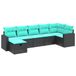 vidaXL 7-delige loungeset met kussens, poly rattan, grijs