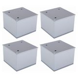 cyclingcolors 4 x meubelpoten 80 x 80 mm hoogte 100 mm aluminium universeel voor bank, kast, keuken en badkamer, chroom mat
