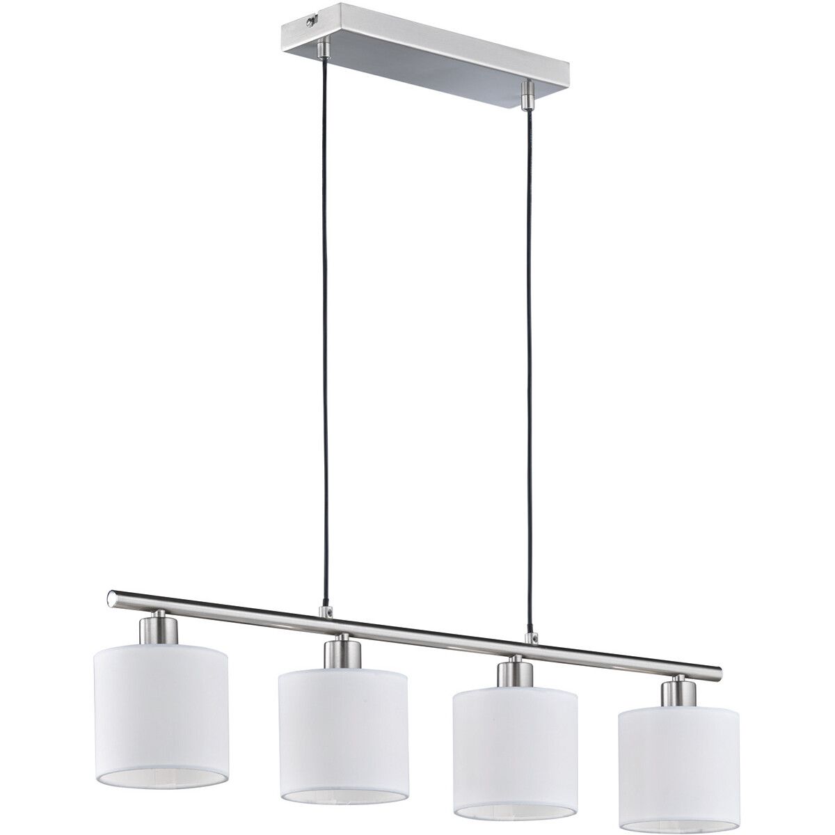 BES LED Trion Torry Hanglamp - E14 - Rechthoek - Mat Nikkel - Aluminium - 150cm