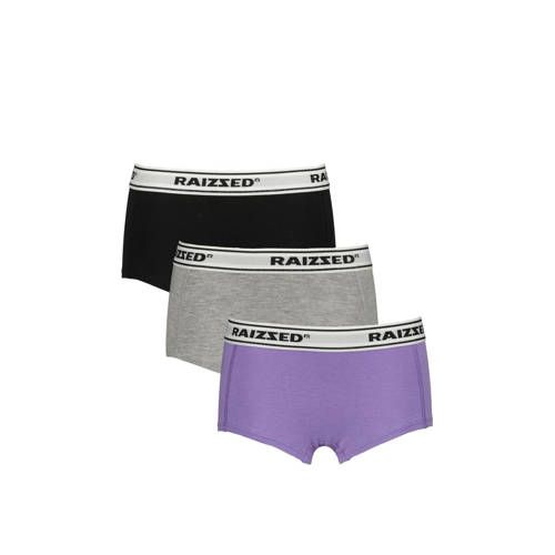 Raizzed Nora Shorts - Set of 3 - Black/Grey Melange/Lilac