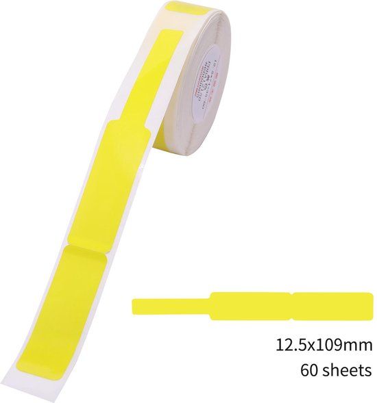 Niimbot B18 Label Tape - 12mm x 109mm - Yellow - Thermal Transfer - 60 Sheets