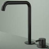 Hotbath Ace - Wastafelmengkraan - Zonder Waste - Hoog - Geborsteld Zwart PVD - Opbouw - Messing