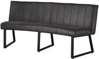 Lizzely Garden & Living Eetkamerbank Menzo ovaal 180cm zwart microvezel