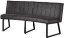 Lizzely Garden & Living Banc à manger Menzo ovale 180cm noir microfibre