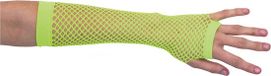 Atosa Carnaval verkleed handschoenen - visnet stof - neon groen - vingerloos - dames - elastiek