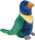 Ravensden Pluche knuffel Lori parkiet - blauw/groen - tropische vogel knuffeldieren - 15 cm