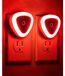 Veiligheidslamp stopcontact - Rood licht 630 nm - Schemersensor - Driehoekig - 2 stuks